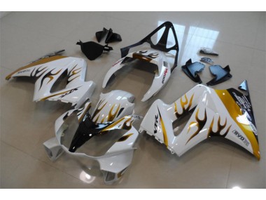 White Gold Flame 2002-2013 Honda VFR800 Motorcycle Fairings